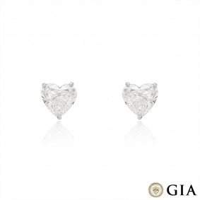 Platinum Heart Shaped Diamond Earrings 3.42ct TDW Platinum Heart Shaped Diamond Earrings 3.42ct TDW